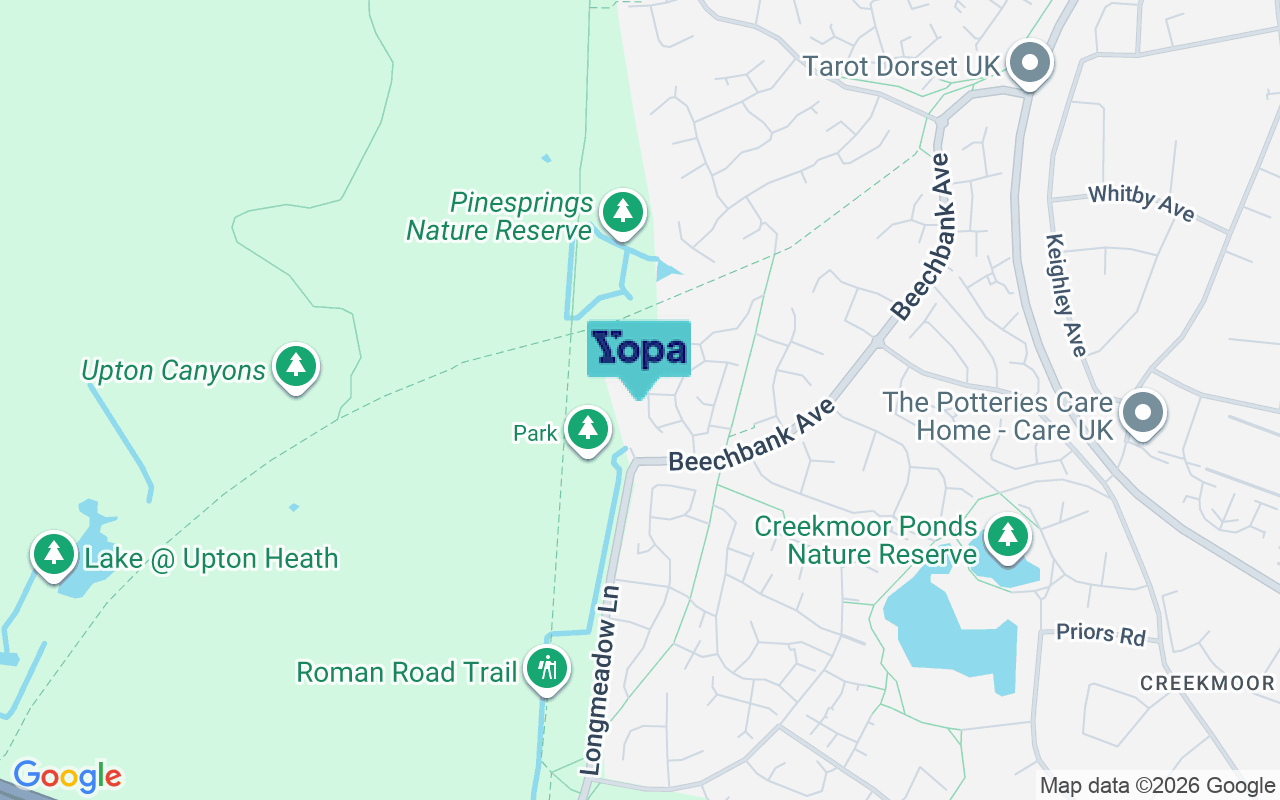 Map showing the location of BH17 7YL