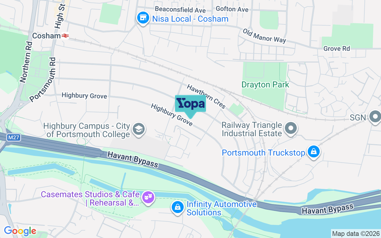 Map showing the location of PO6 2RN