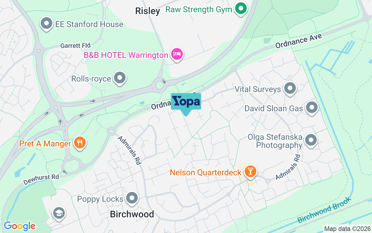 Map showing the location of WA3 6RG