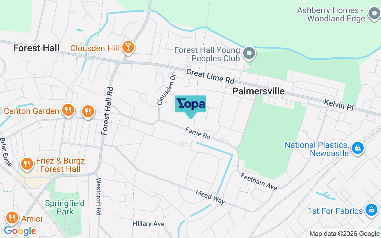 Map showing the location of NE12 9ED
