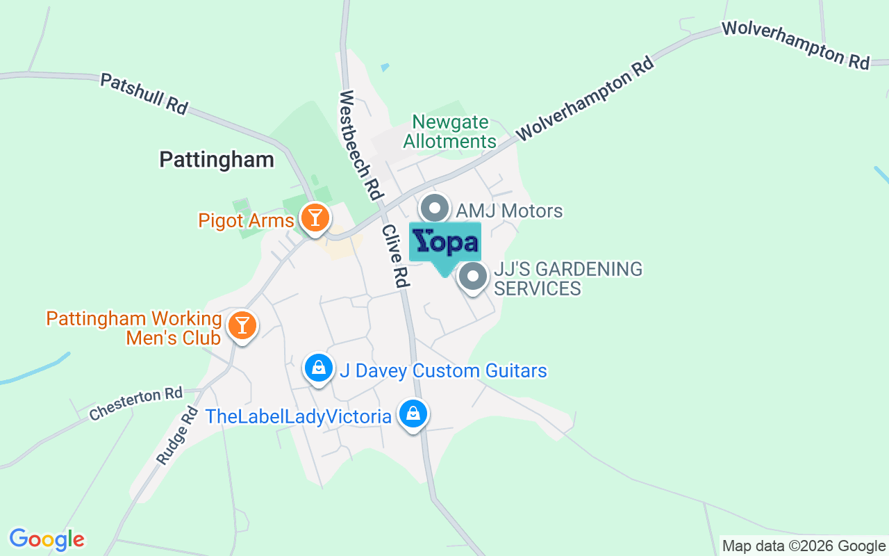 Map showing the location of WV6 7AJ