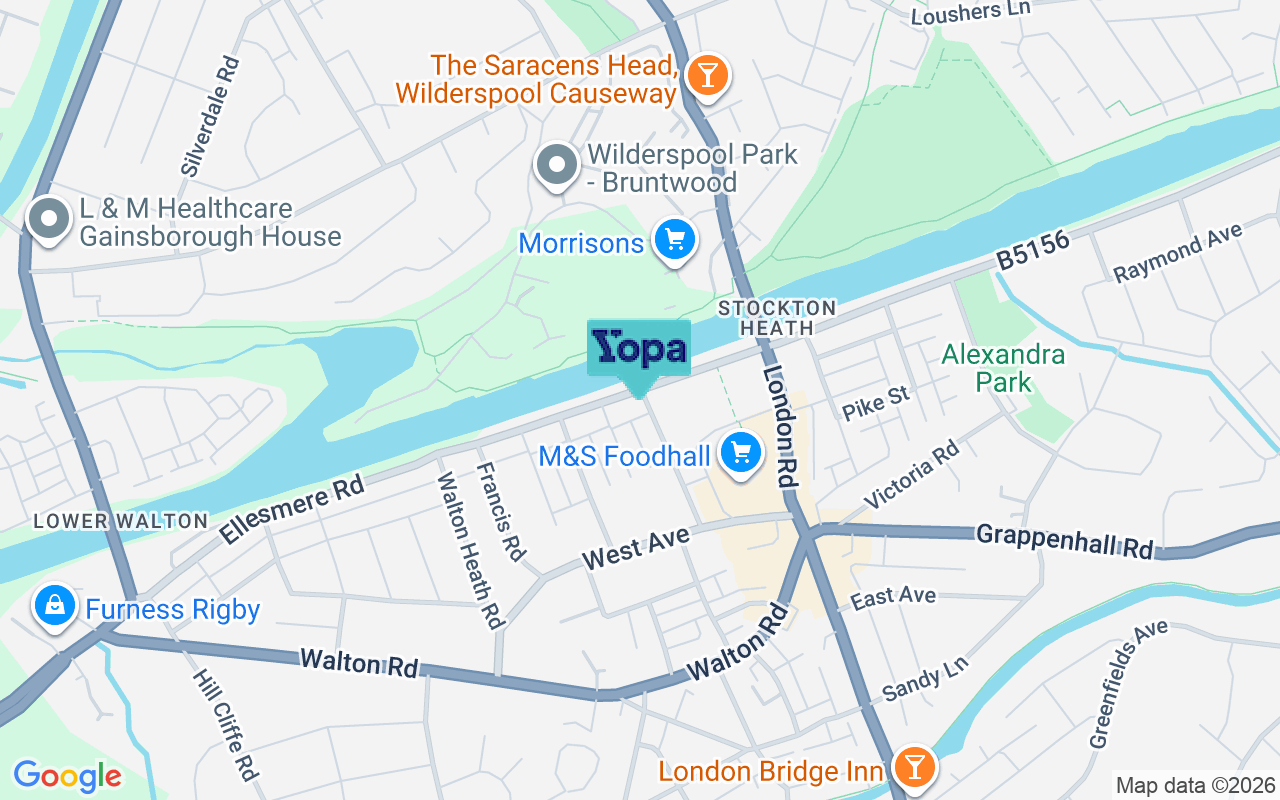 Map showing the location of WA4 6DS