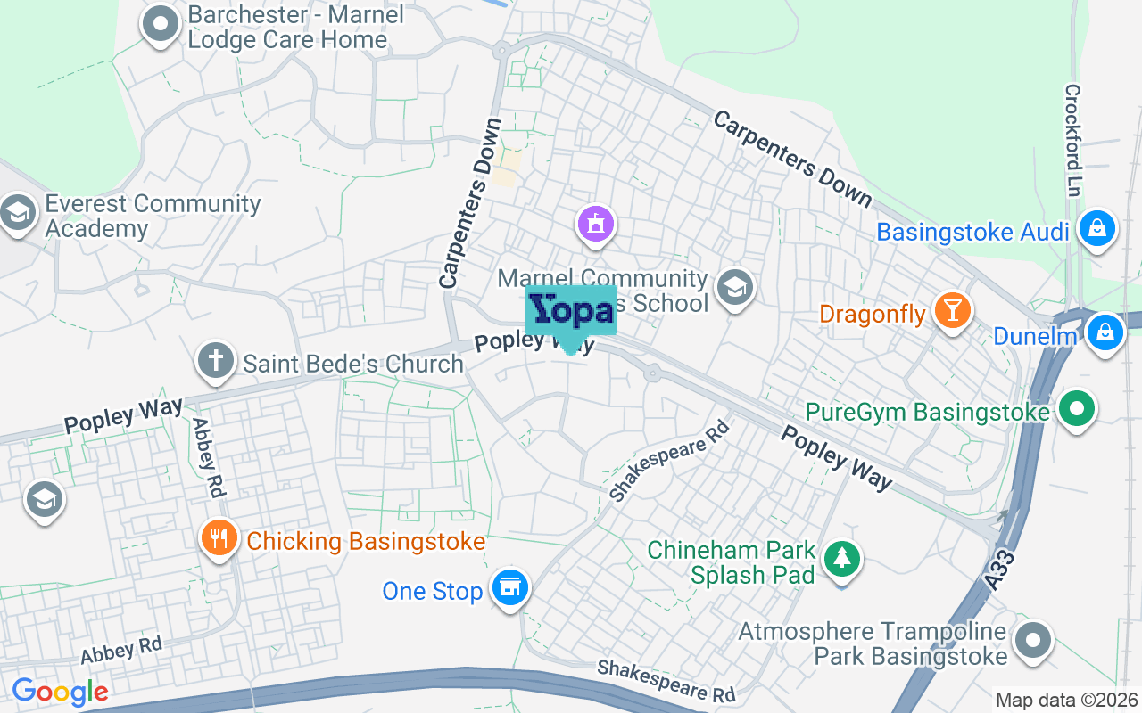 Map showing the location of RG24 9TU