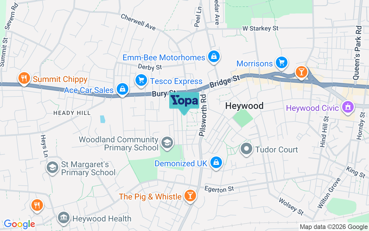 Map showing the location of OL10 3EY