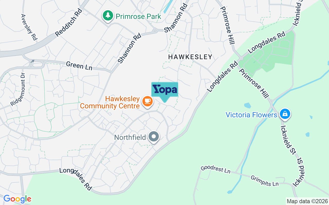 Map showing the location of B38 9RL
