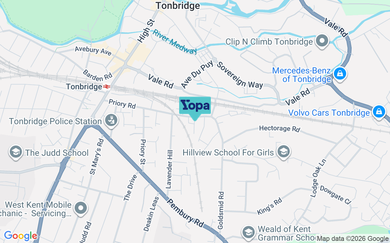 Map showing the location of TN9 2BL