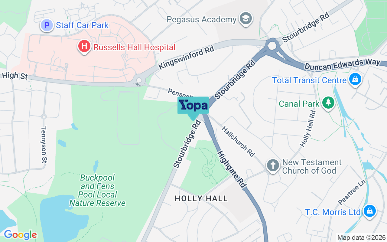 Map showing the location of DY1 2EL