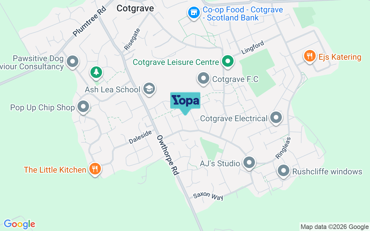 Map showing the location of NG12 3PE