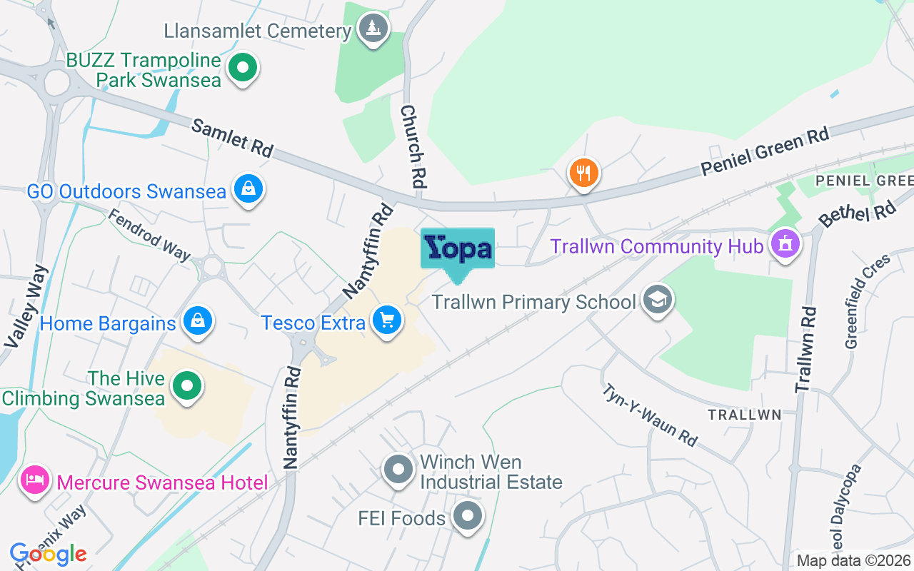 Map showing the location of SA7 9QX