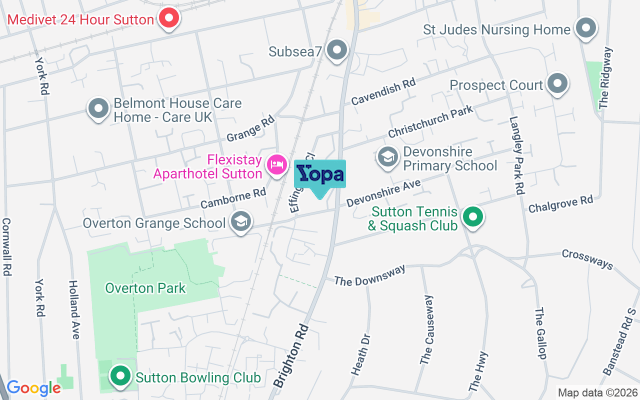 Map showing the location of SM2 6AY