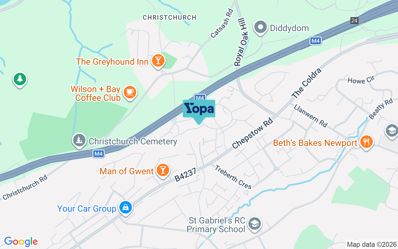 Map showing the location of NP19 9DP