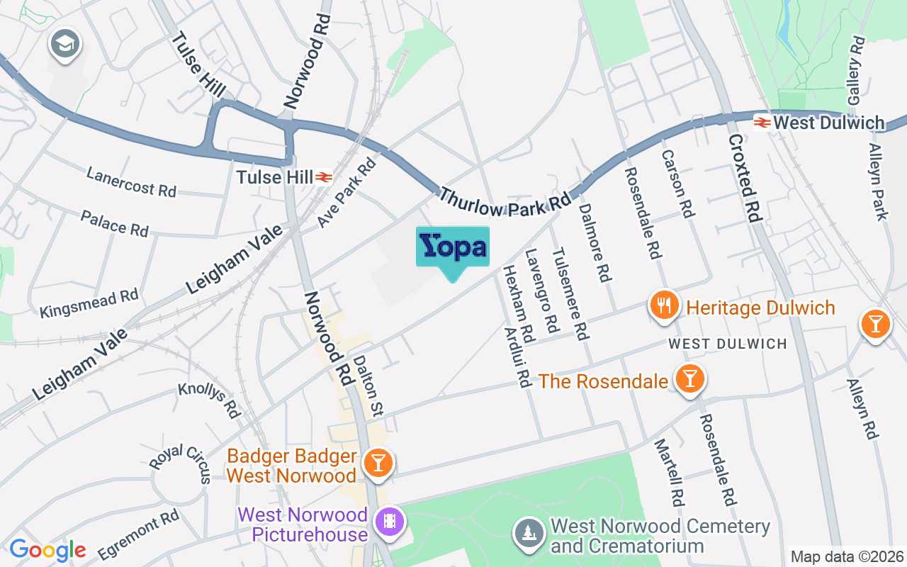 Map showing the location of SE27 9EL