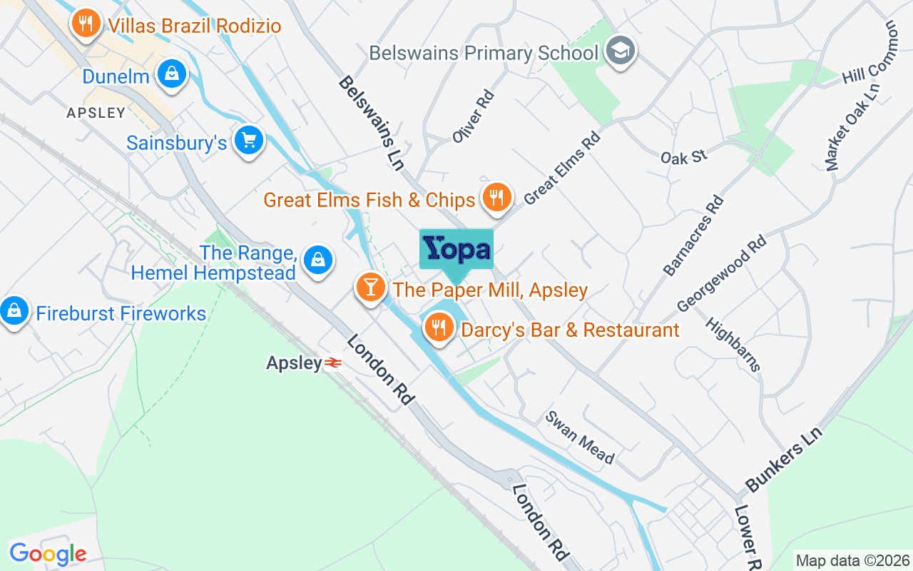 Map showing the location of HP3 9WU
