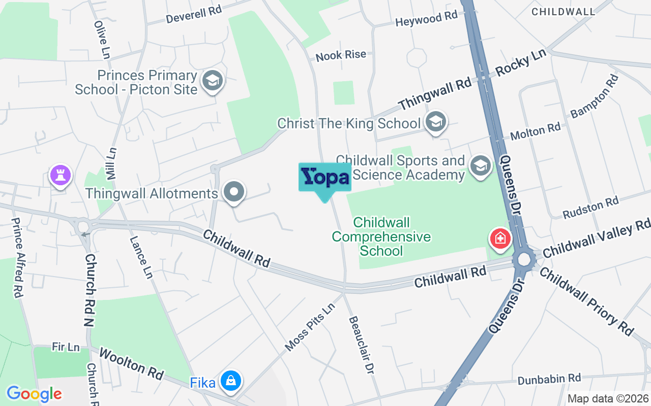 Map showing the location of L15 7JE
