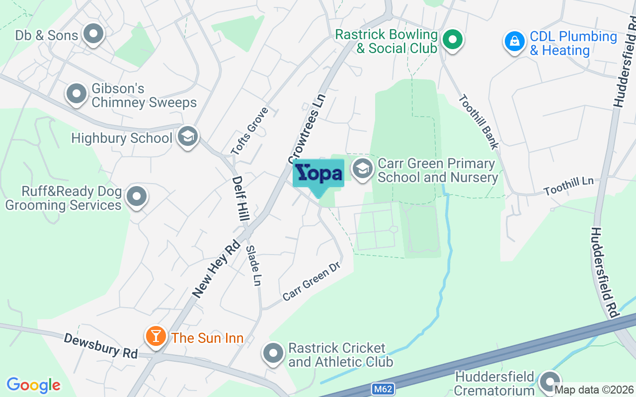 Map showing the location of HD6 3LT
