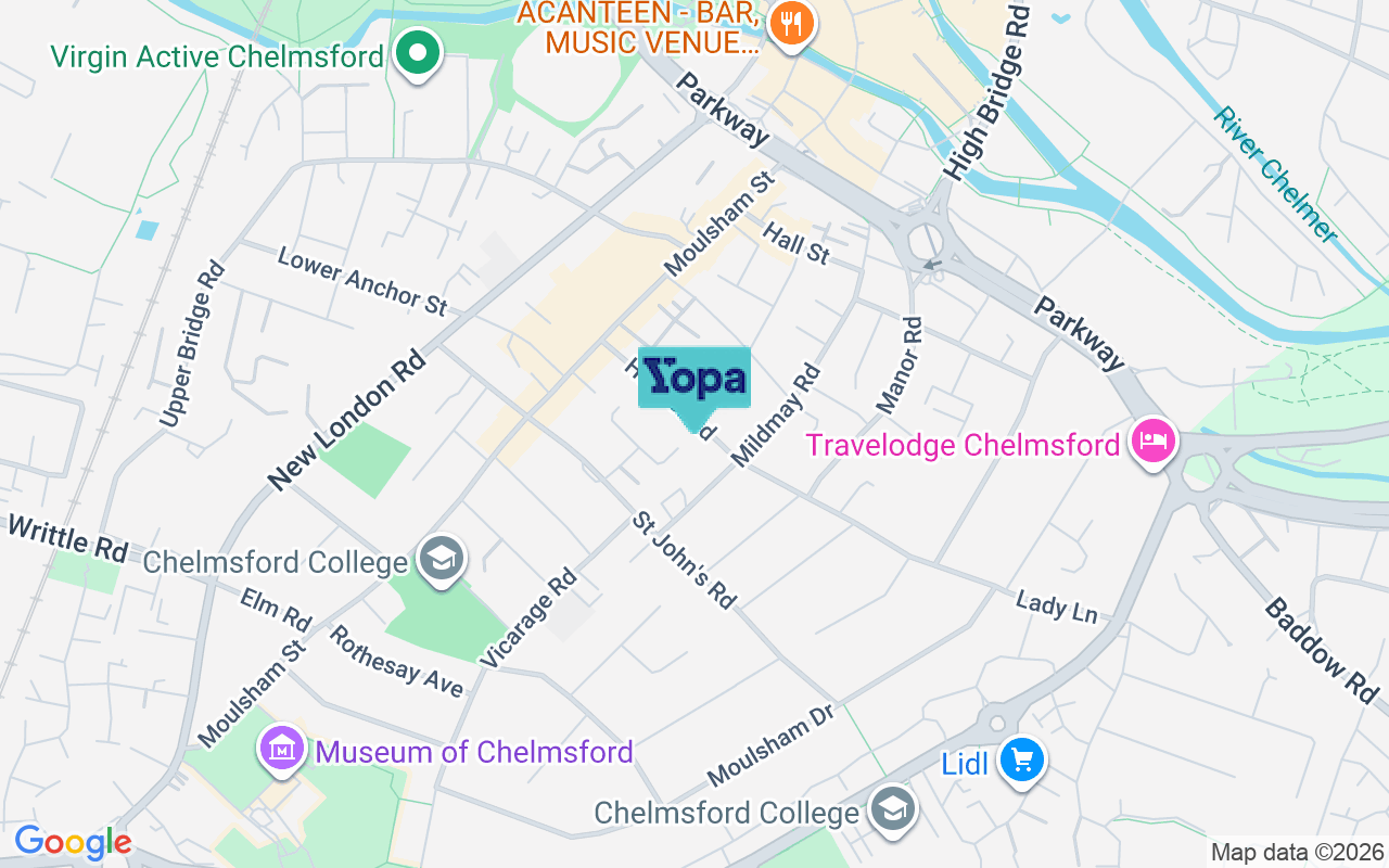 Map showing the location of CM2 0ET