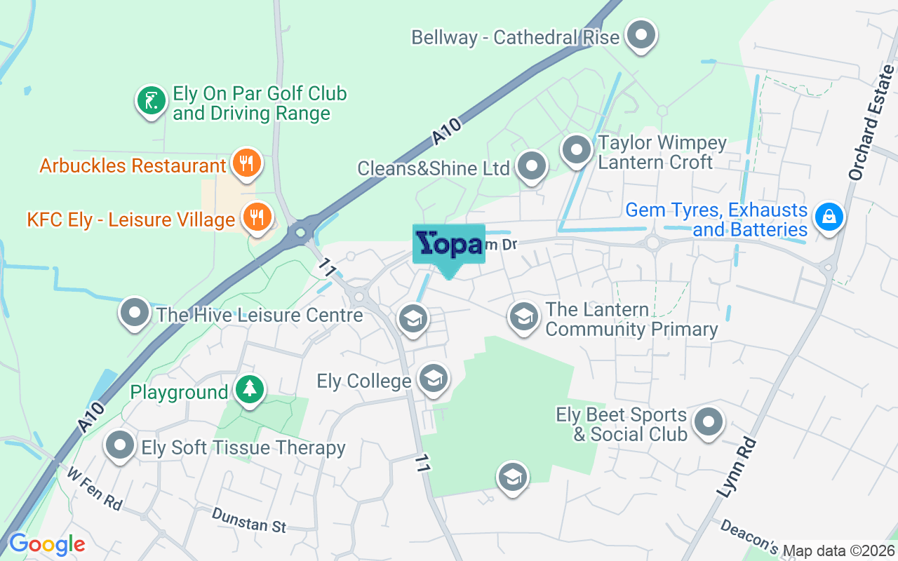 Map showing the location of CB6 2WN