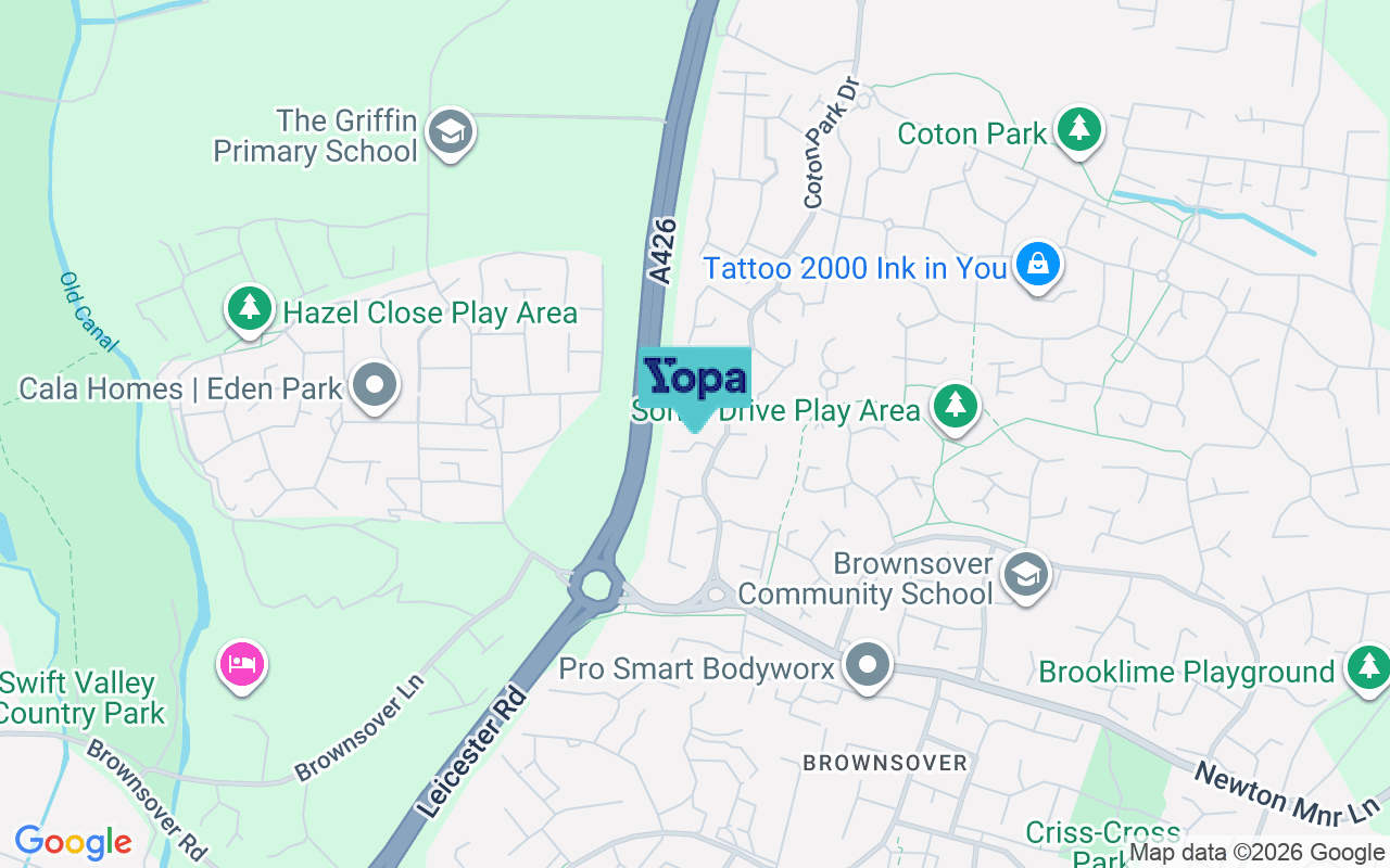 Map showing the location of CV23 0WF