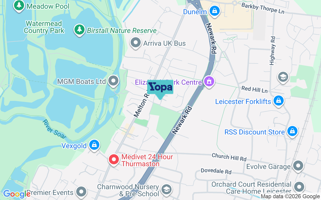 Map showing the location of LE4 8DX