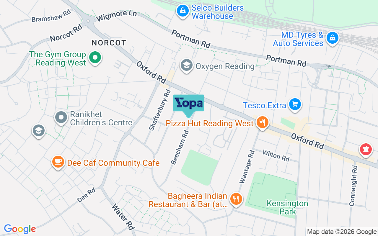 Map showing the location of RG30 2RD