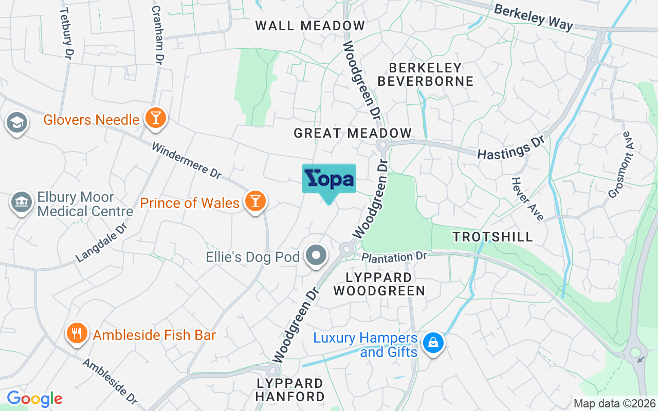 Map showing the location of WR4 0HW