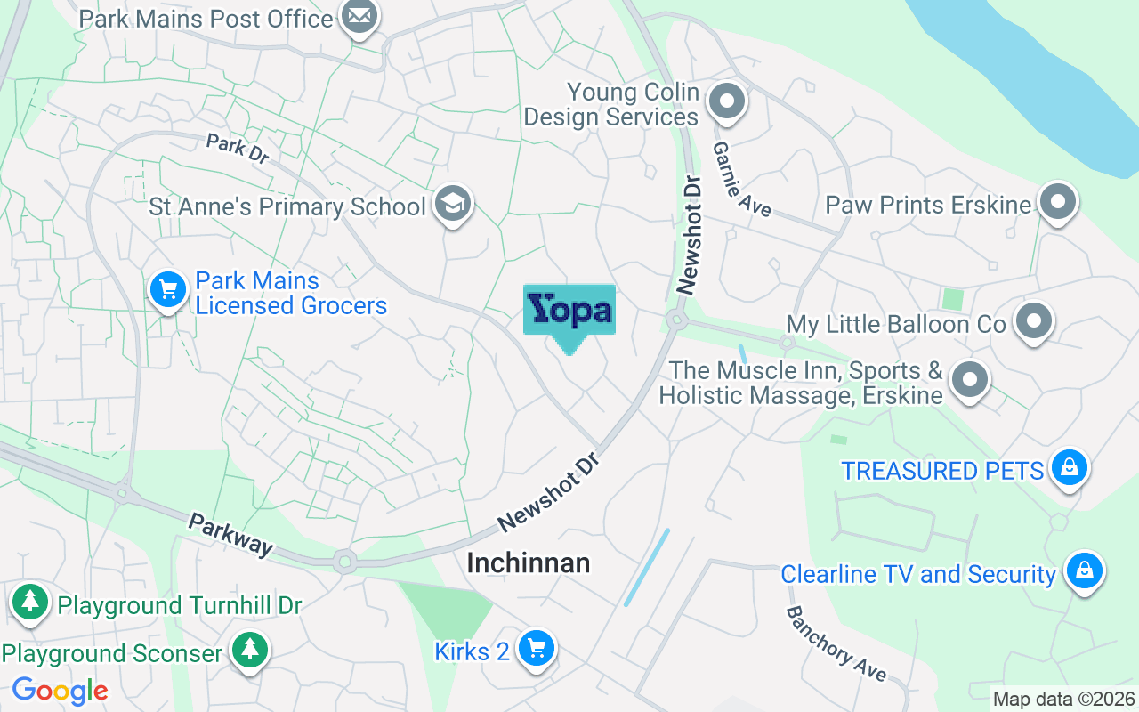 Map showing the location of PA8 7DT