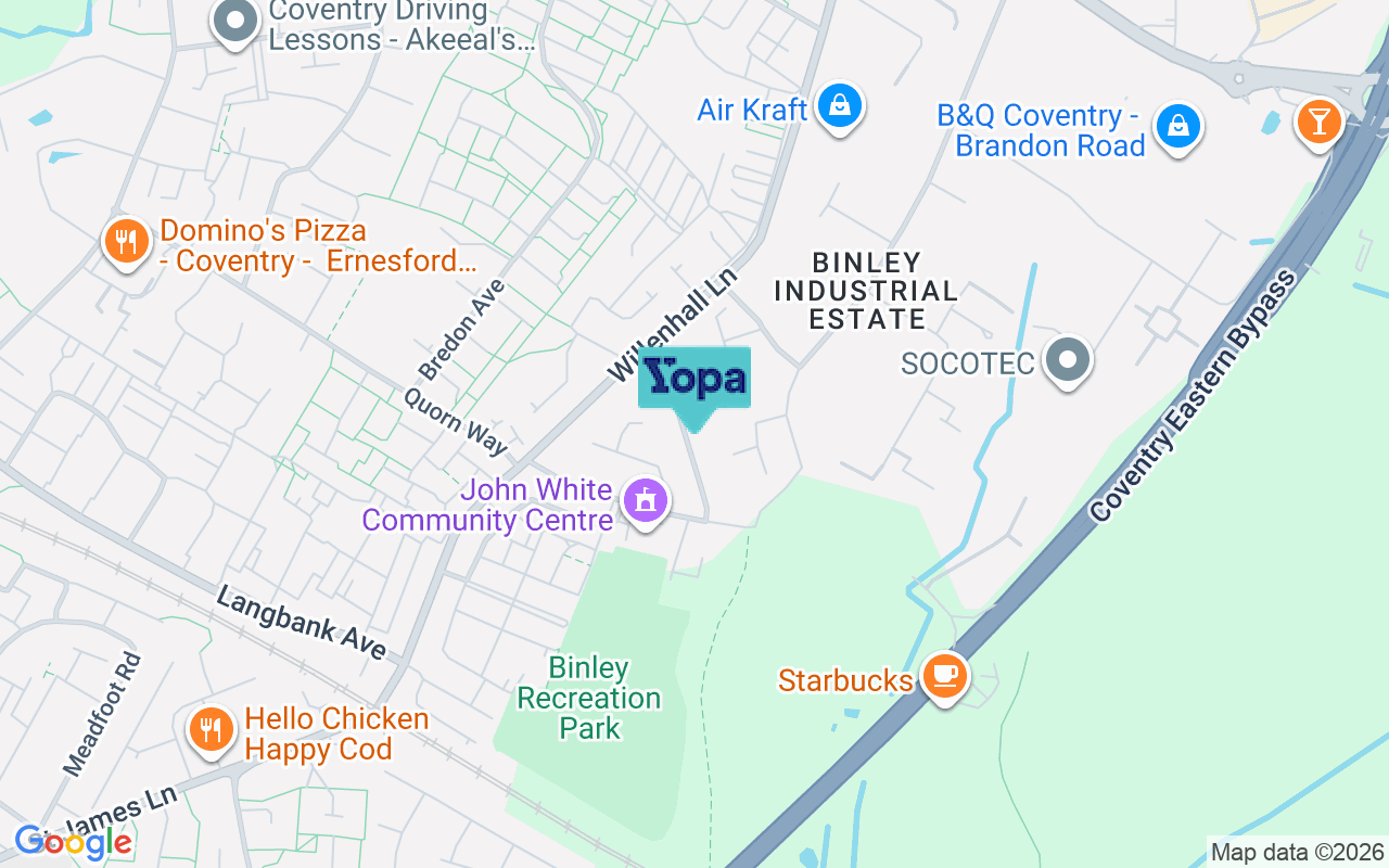 Map showing the location of CV3 2EE