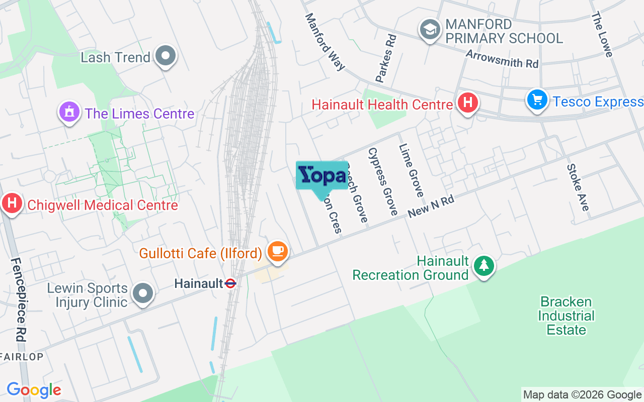 Map showing the location of IG6 3AW