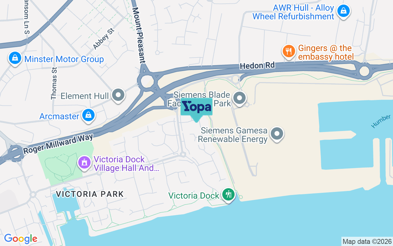 Map showing the location of HU9 1ST