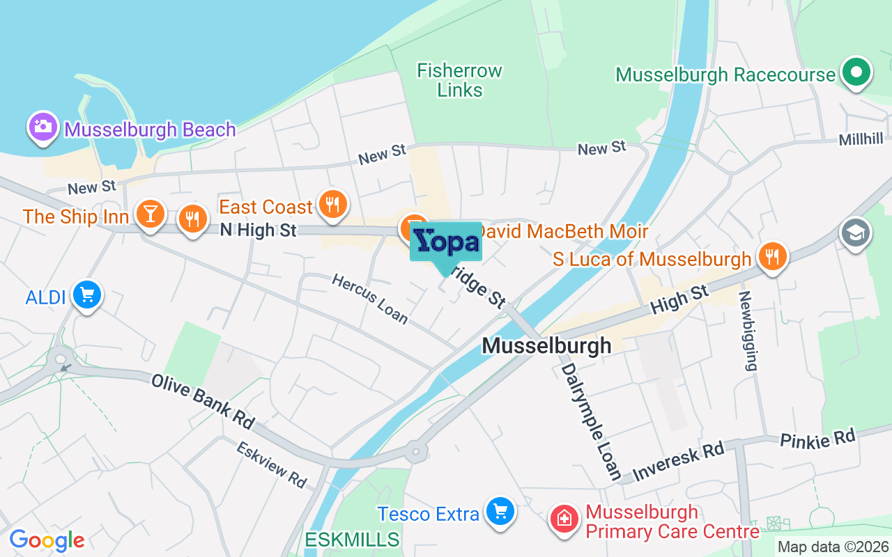 Map showing the location of EH21 6AG