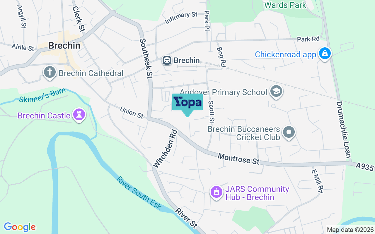 Map showing the location of DD9 7DJ