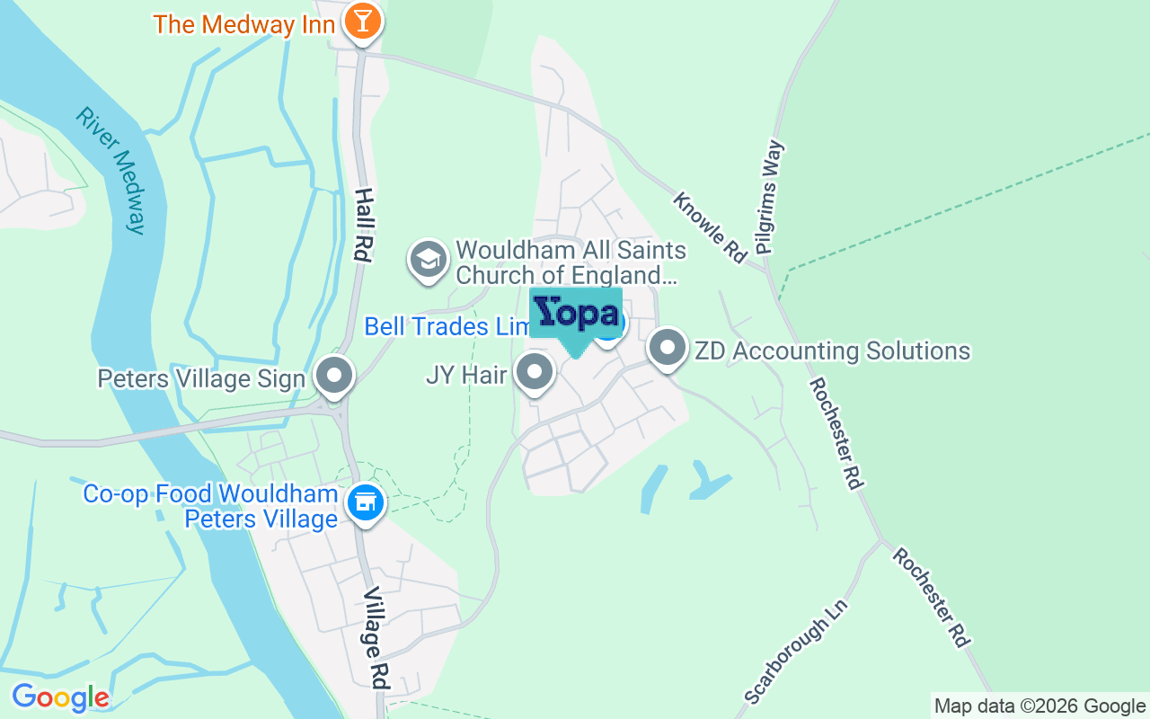 Map showing the location of ME1 3GT