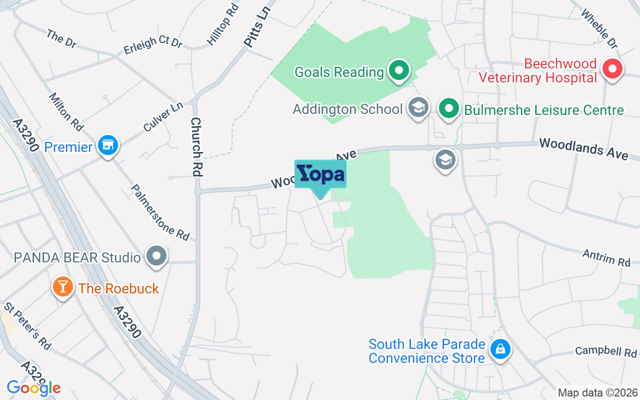 Map showing the location of RG6 1FN
