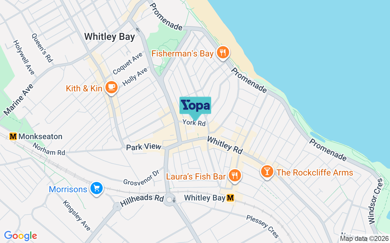 Map showing the location of NE26 1AB