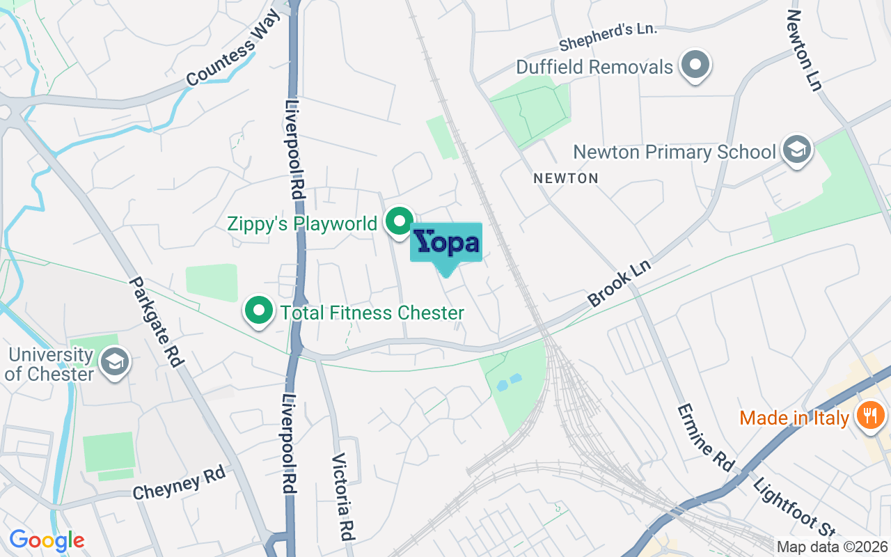 Map showing the location of CH2 2AR