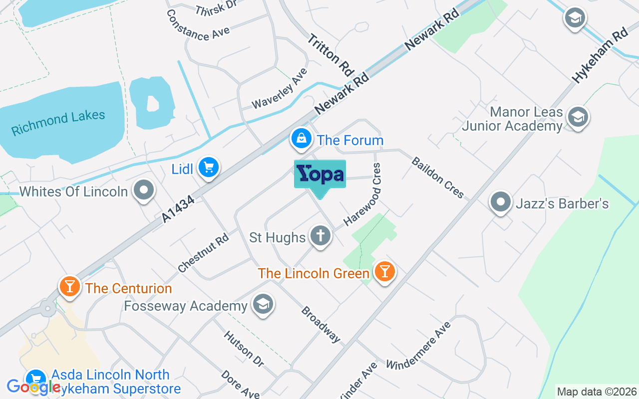 Map showing the location of LN6 8JL