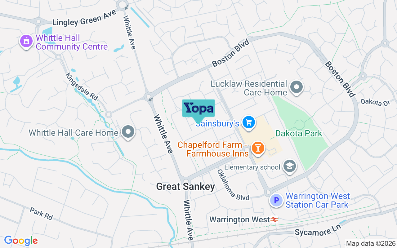 Map showing the location of WA5 8HP