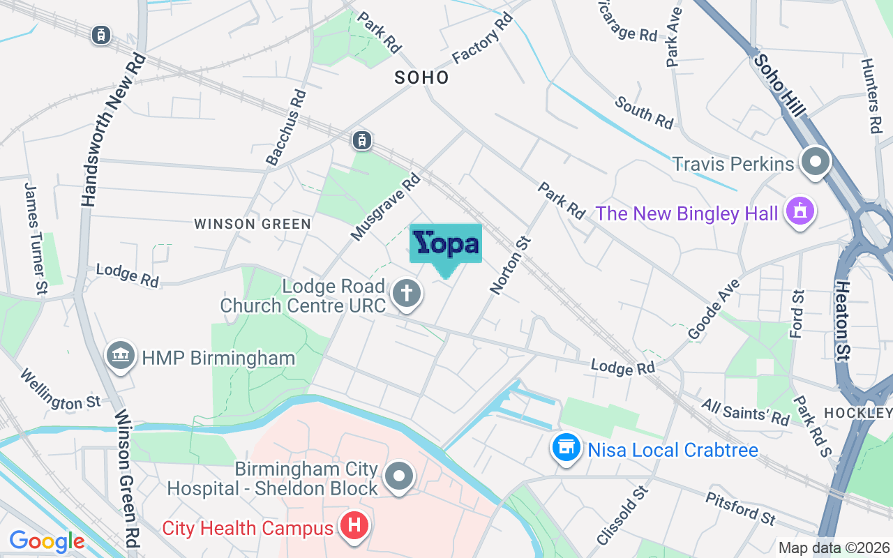 Map showing the location of B18 5RT