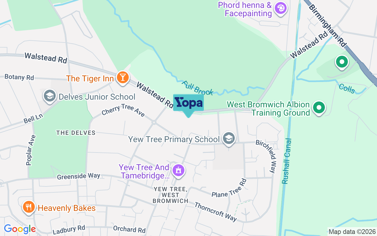 Map showing the location of WS5 4DR