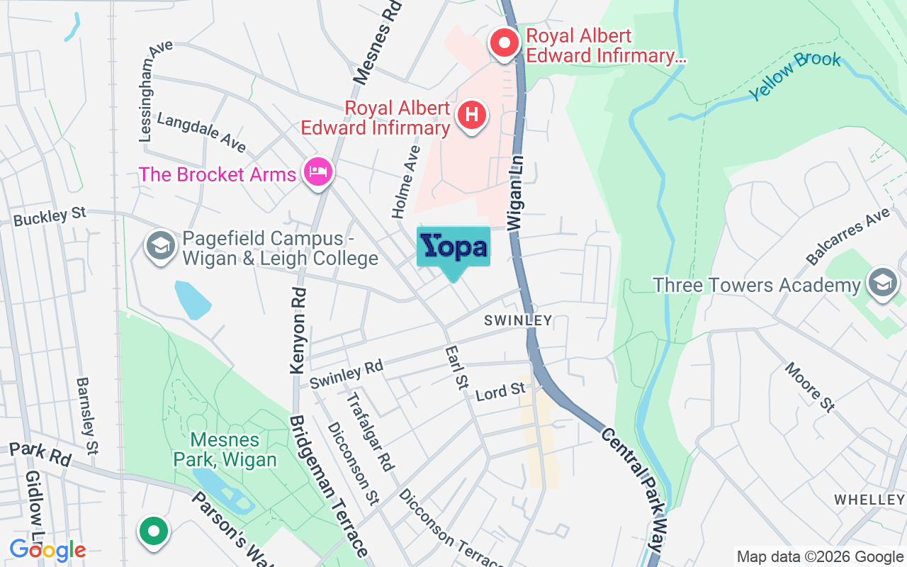 Map showing the location of WN1 2DP
