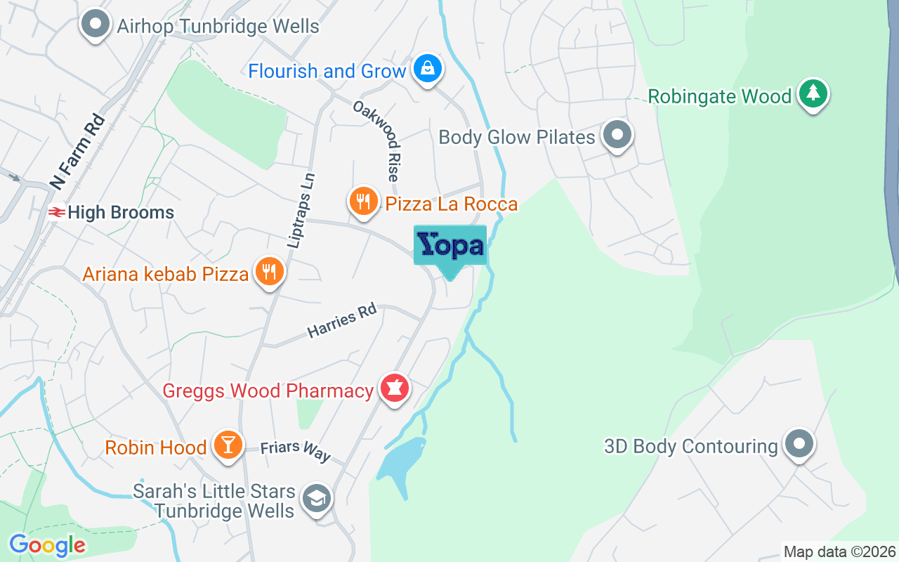 Map showing the location of TN2 3FD