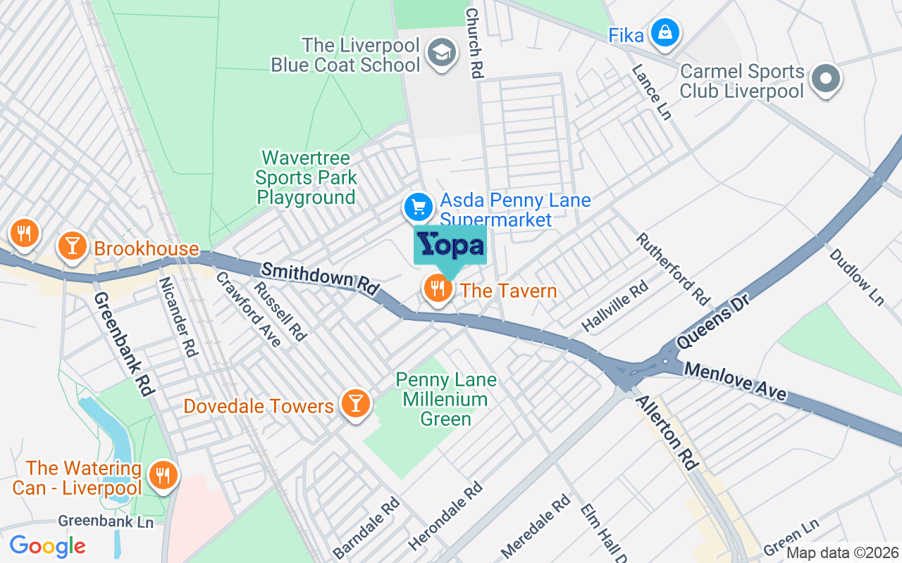 Map showing the location of L15 5BD