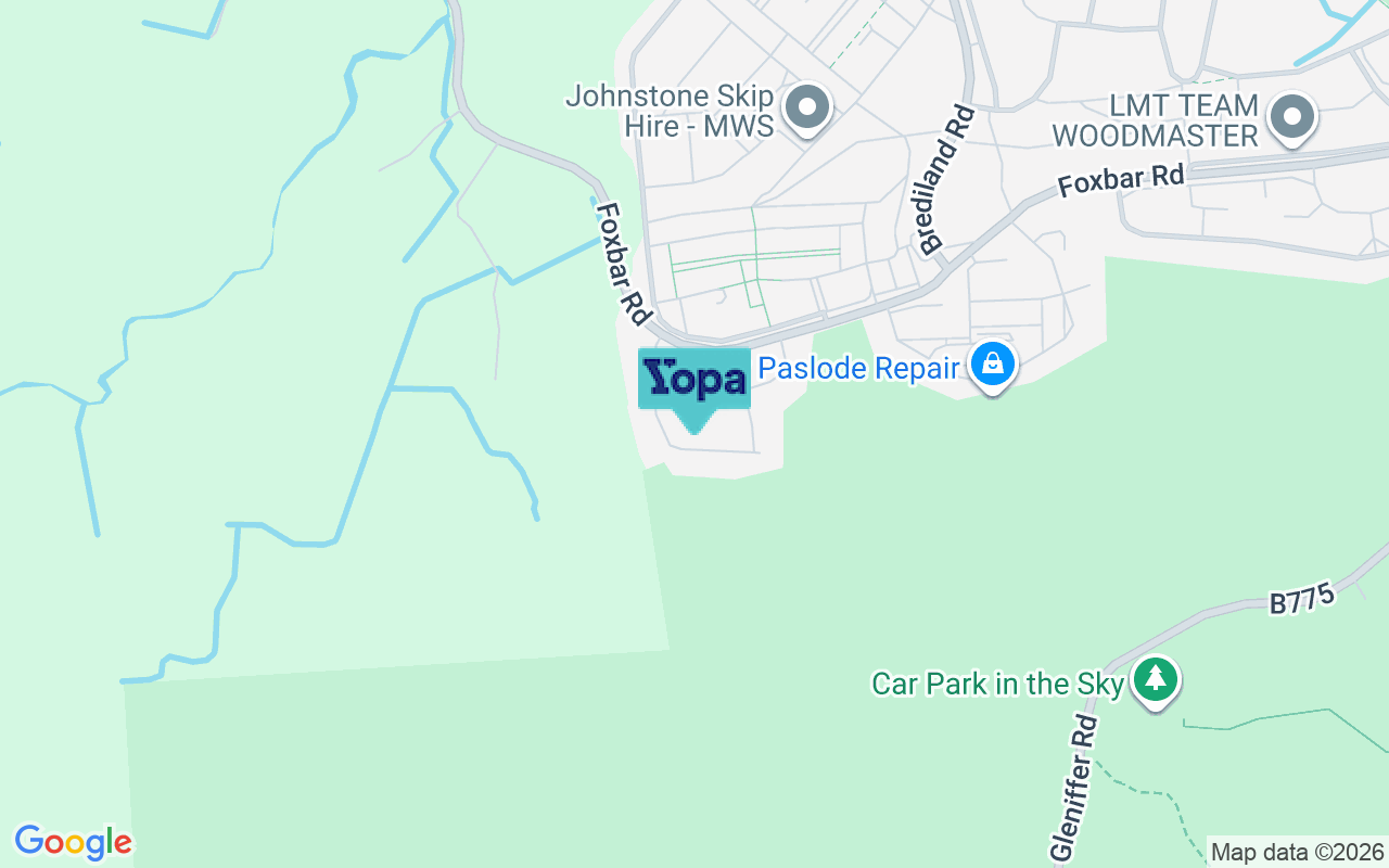 Map showing the location of PA2 0RR