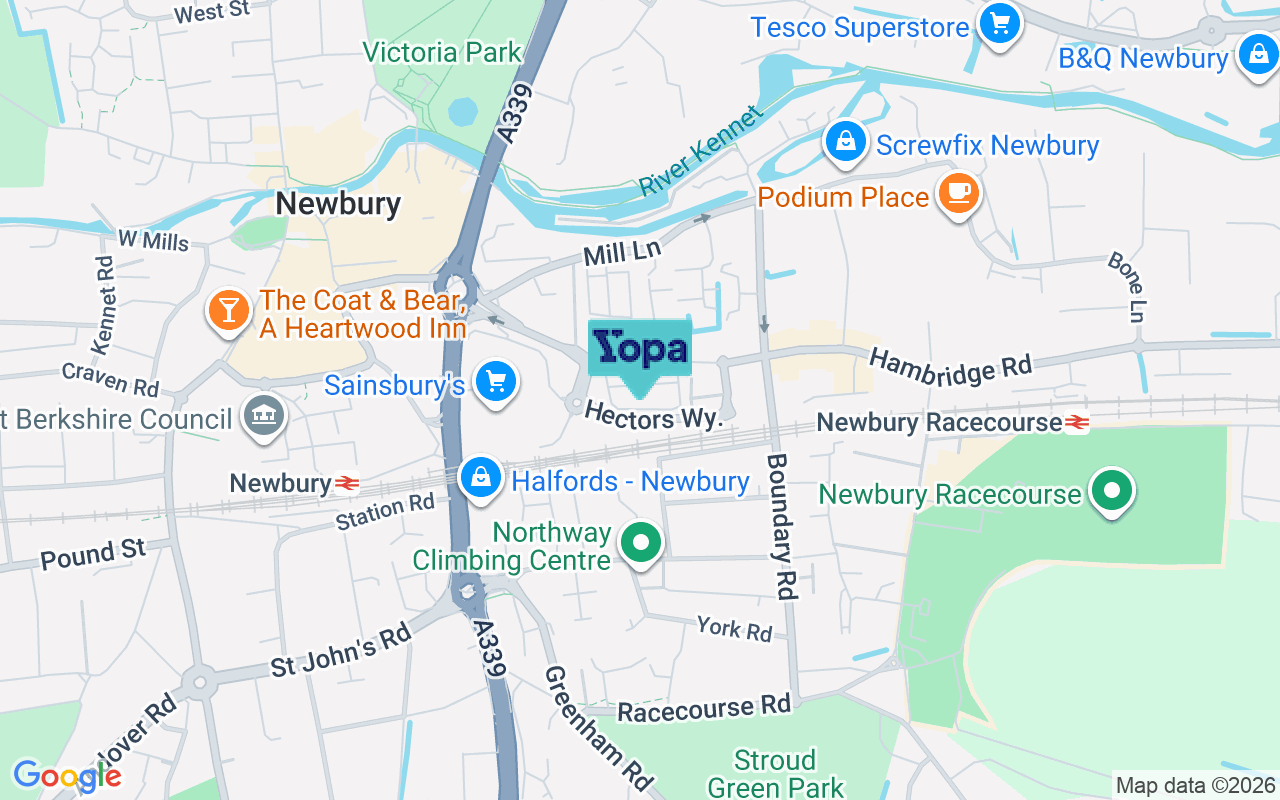 Map showing the location of RG14 5RW