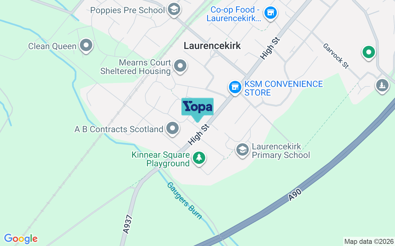 Map showing the location of AB30 1BP