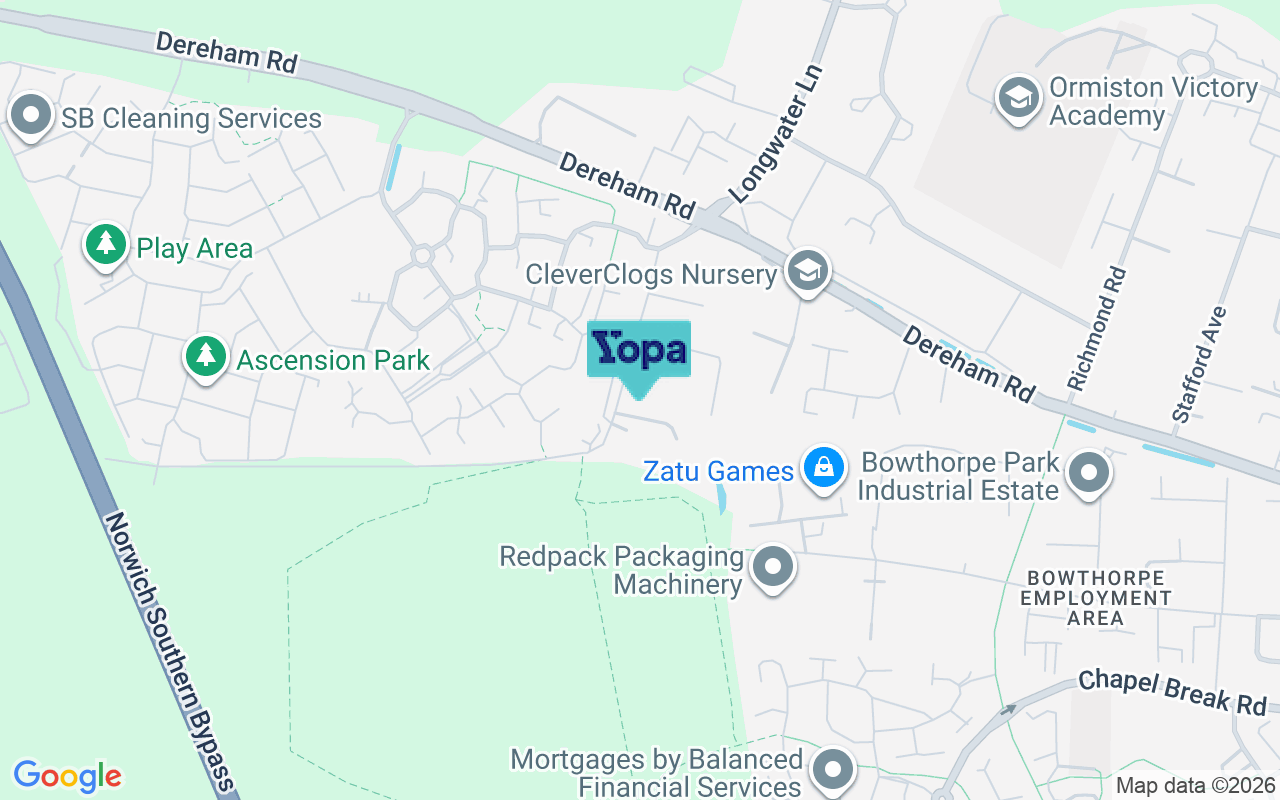 Map showing the location of NR5 0TR