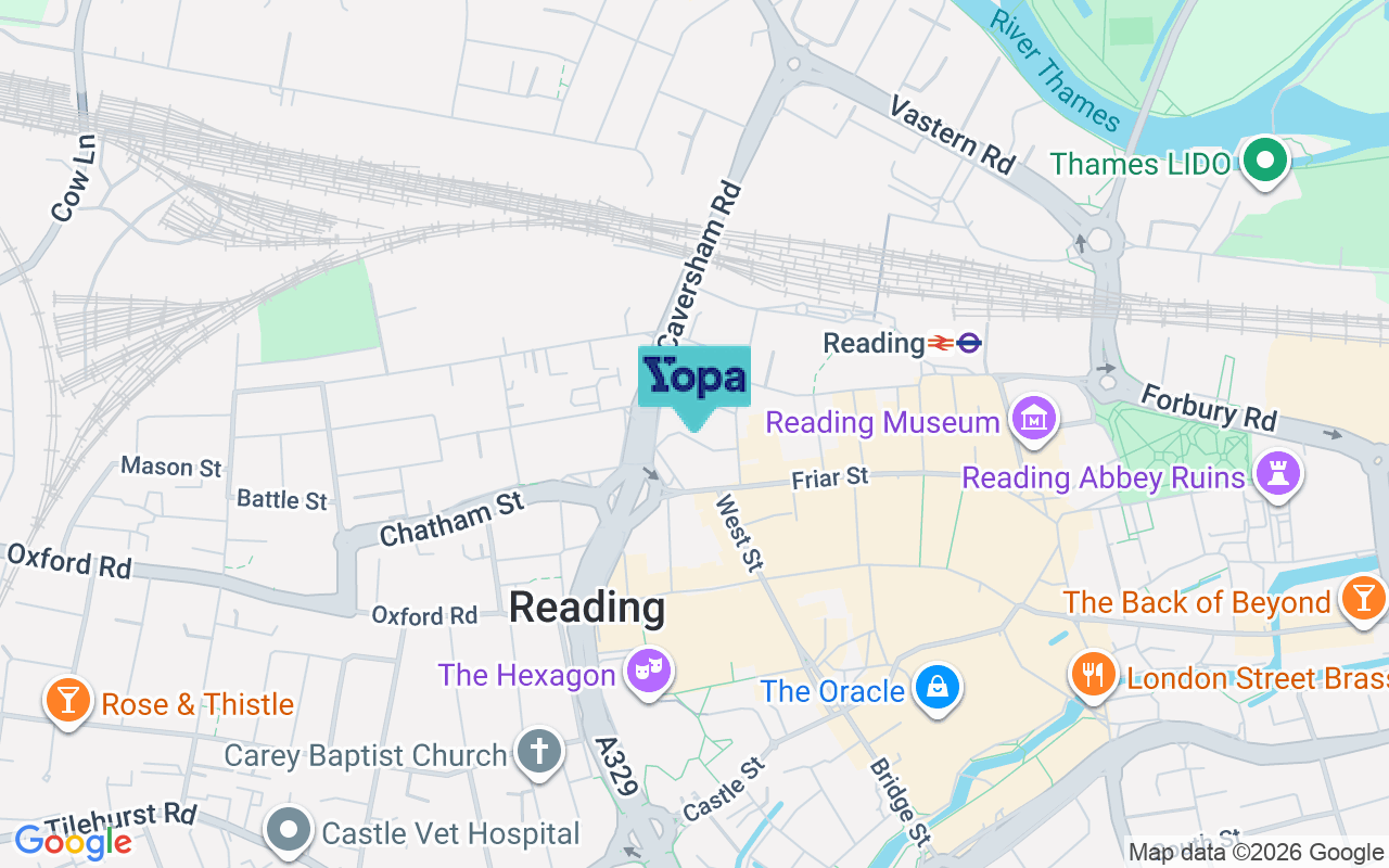 Map showing the location of RG1 1NT
