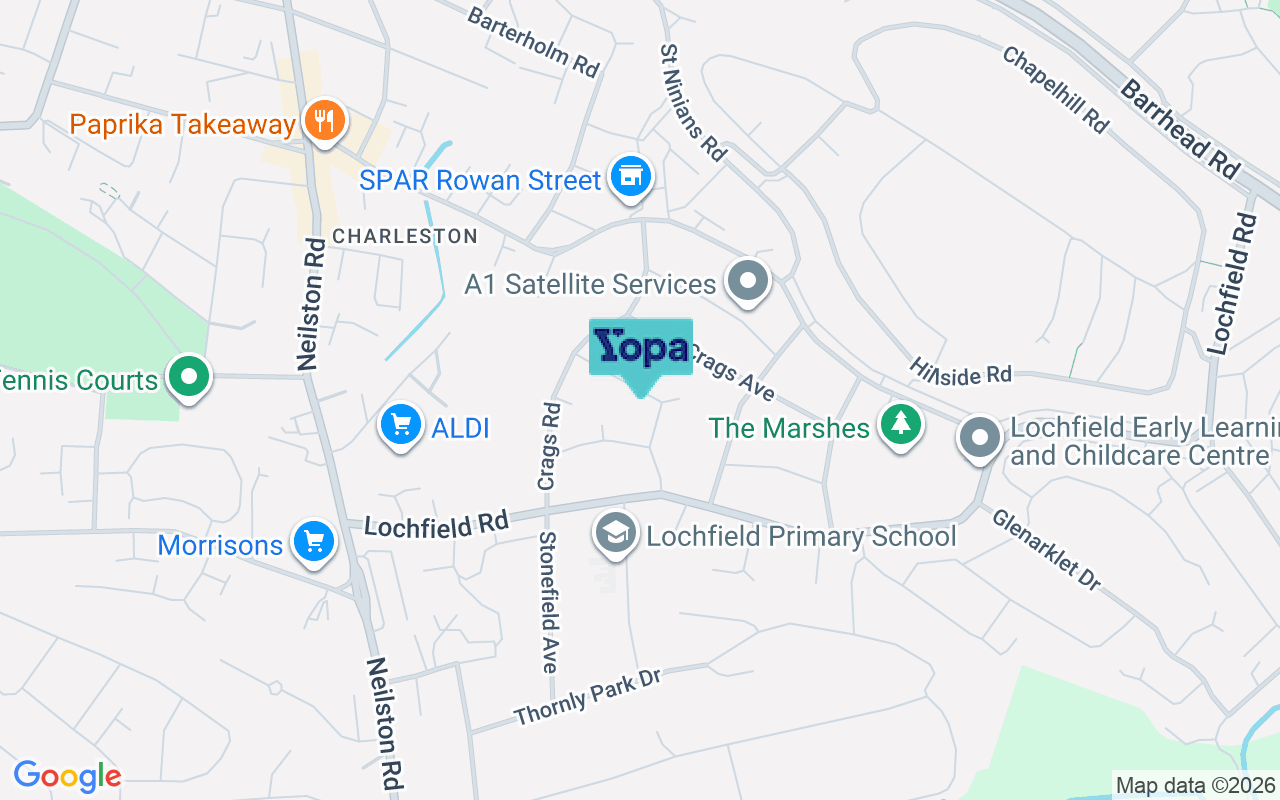 Map showing the location of PA2 6QS