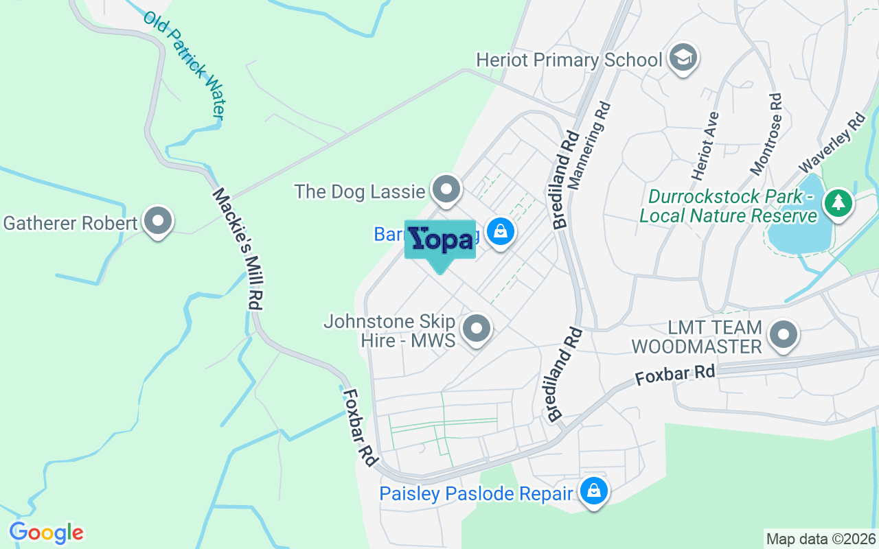 Map showing the location of PA2 0UA