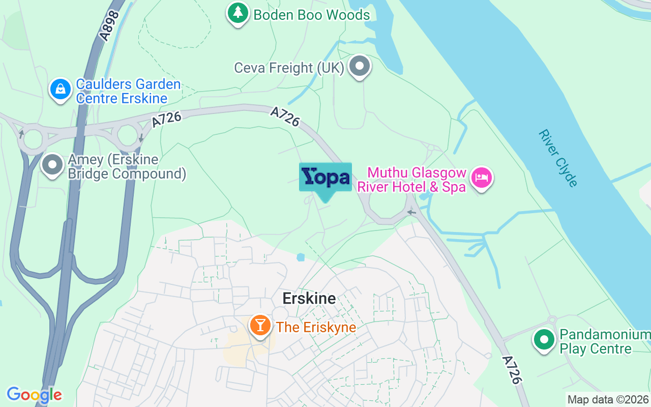Map showing the location of PA8 6AB